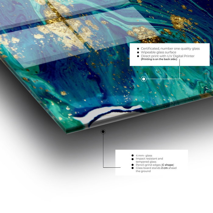 Wallity Cuadro Decorativo de Vidrio Templado Multicolor 70 x 100 cm